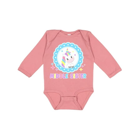 Inktastic Middle Sister cute unicorn Gift Baby Girl Long Sleeve Bodysuit
Inktastic Middle Sister cute unicorn Gift Baby Girl Long Sleeve Bodysuit