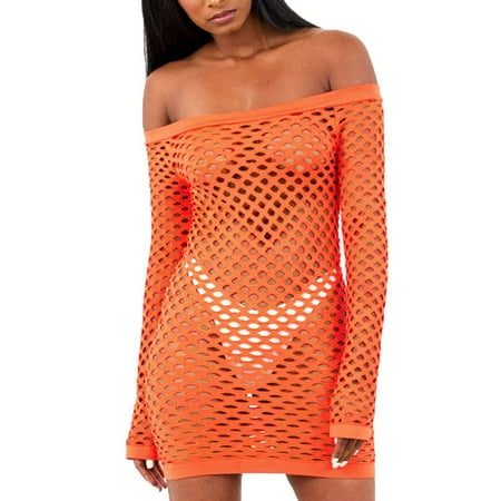 Women Mesh Long Sleeve Off Shoulder Color Mini Solid Dress Bodysuit Fishnet Babydoll Lingerie
Women Mesh Long Sleeve Off Shoulder Color Mini Solid Dress Bodysuit Fishnet Babydoll Lingerie