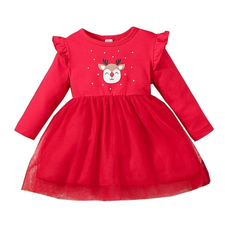Little Girls Dresses Xmas Kids Infant Baby Newborn Cute Cartoon Cotton Long Sleeve Tulle Dress Princess Dress Christmas Clothes Outfits
Little Girls Dresses Xmas Kids Infant Baby Newborn Cute Cartoon Cotton Long Sleeve Tulle Dress Princess Dress Christmas Clothes Outfits