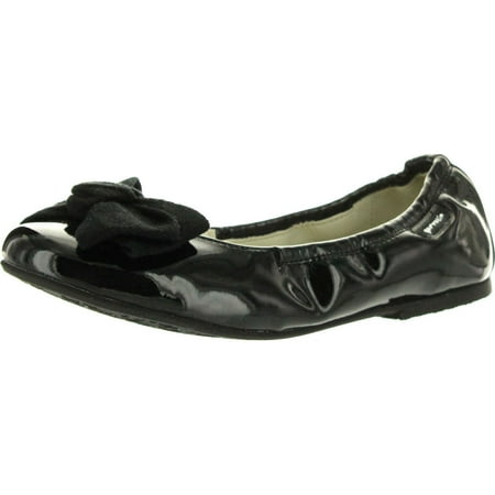 Garvalin Girls Designer Dress Flats With Bow Black Patent 29
