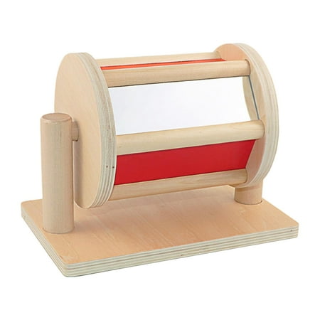 Montessori Drum Toys Sounds Drum with Mirror and Bell Roller
