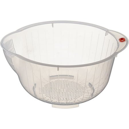 Japanese Rice Washing Bowl with Side and Bottom Drainers Clear 
Japanese Rice Washing Bowl with Side and Bottom Drainers Clear