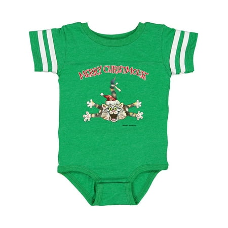 Inktastic Merry Christmouse Cat in Santa Hat Gift Baby Boy or Baby Girl Bodysuit