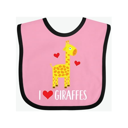 Inktastic I Love Giraffes Zoo Animal Gift Baby Boy or Baby Girl Bib