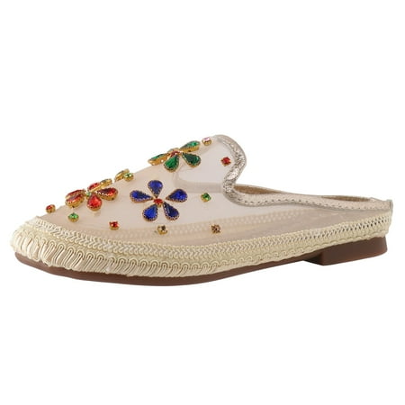 ZAROYEAX Women Shoes Fashion Flat Sequins Casual Shoes Soft Sole Half Drag One Foot Penetrating Breathable Mesh Single Shoes
ZAROYEAX Women Shoes Fashion Flat Sequins Casual Shoes Soft Sole Half Drag One Foot Penetrating Breathable Mesh Single Shoes