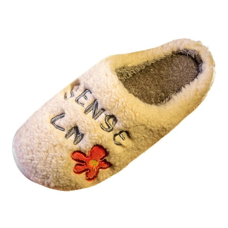 Slippers for Women Winter Couples Wimen Warm Home Baotou Plush Soft Bottom Comfortable Fowerr Flat Cotton Slipper Womens Slippers Plush Beige 41
Slippers for Women Winter Couples Wimen Warm Home Baotou Plush Soft Bottom Comfortable Fowerr Flat Cotton Slipper Womens Slippers Plush Beige 41
