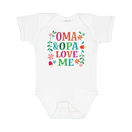 Inktastic Oma and Opa Love Me Gift Baby Girl Bodysuit