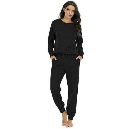 Women s Pyjama Loungewear Sets Long Sleeve Round Neck Top + Drawstring Trousers with Pockets Ladies Pjs Sets S-2XL
Women s Pyjama Loungewear Sets Long Sleeve Round Neck Top + Drawstring Trousers with Pockets Ladies Pjs Sets S-2XL