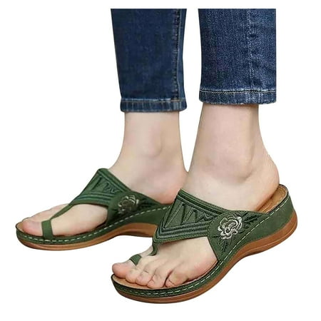 Lyinloo Large Size Flip Flops Embroidered European And Beautiful Sandals And Slippers Green 43
Lyinloo Large Size Flip Flops Embroidered European And Beautiful Sandals And Slippers Green 43