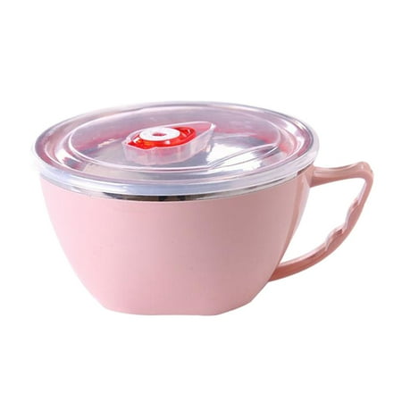 Stainless Steel Noodle Bowl with Handle and Lid Soup Bowls Food Insulation Container (Pink)
Stainless Steel Noodle Bowl with Handle and Lid Soup Bowls Food Insulation Container (Pink)
