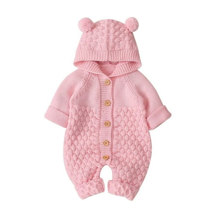 Canrulo Newborn Baby Boy Girls Bear Ear Knit Romper Hooded Wool Sweater Jumpsuit Outfits Pink 6-12 Months
Canrulo Newborn Baby Boy Girls Bear Ear Knit Romper Hooded Wool Sweater Jumpsuit Outfits Pink 6-12 Months
