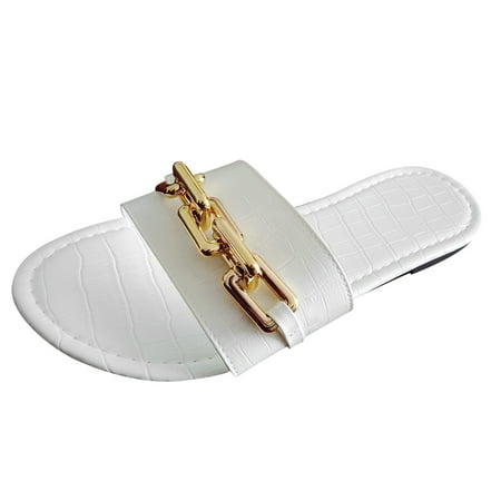 Youmylove Women Slide Slippers Summer Flat Round Toe Slippers Outdoor Chain Decor Slip On Shoes Stylish Female Cozy Daily Walking
Youmylove Women Slide Slippers Summer Flat Round Toe Slippers Outdoor Chain Decor Slip On Shoes Stylish Female Cozy Daily Walking