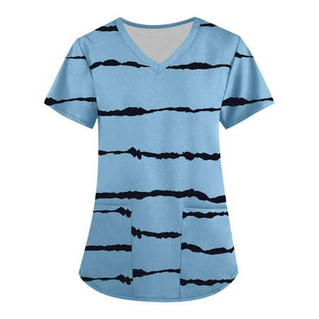 Fragarn Scrub Top Women Lace-up V Neck Cartoon Pattern Tops Nursing Working Uniform Short Sleeve T-Shirts
Fragarn Scrub Top Women Lace-up V Neck Cartoon Pattern Tops Nursing Working Uniform Short Sleeve T-Shirts