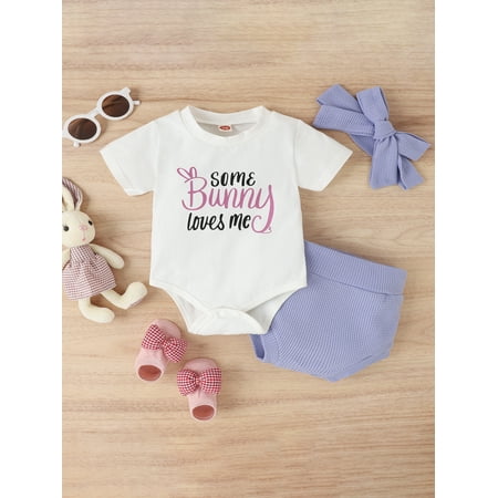 Newborn Baby Girl Easter Outfit Set Cute Bunny Letter 3pcs Set Easter Baby Girl Gift Infant Summer Clothes Set (Purple 18-24 Months )
Newborn Baby Girl Easter Outfit Set Cute Bunny Letter 3pcs Set Easter Baby Girl Gift Infant Summer Clothes Set (Purple 18-24 Months )