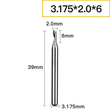 Shank diameter 3.175mm single edge spiral milling cutter CNC engraving end mill