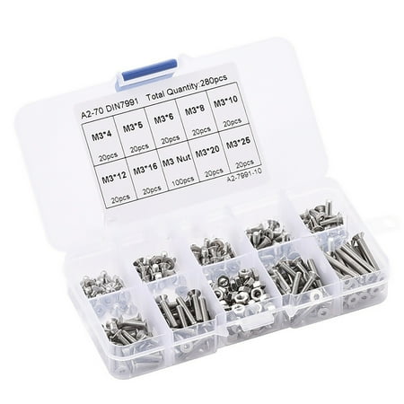 Aijlhda Hot Sale Drill Bits & Accessories 280pcs M3 Nut Foreign Trade Stainless Steel 304 Countersunk Head Hexagonal Screw Set Box Set
Aijlhda Hot Sale Drill Bits & Accessories 280pcs M3 Nut Foreign Trade Stainless Steel 304 Countersunk Head Hexagonal Screw Set Box Set