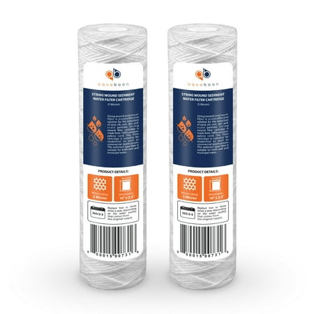 2-Pack of 5 Micron Wound String Sediment Water Filter Cartridges 10 x2 5 for RO 
2-Pack of 5 Micron Wound String Sediment Water Filter Cartridges 10 x2 5 for RO