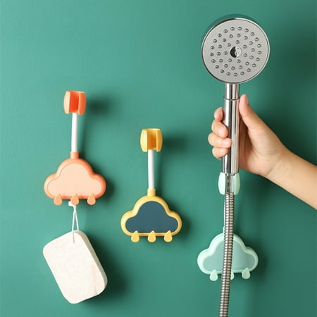 Shower Head Holder Suction Cup Handheld Bracket Adjustable Height Shower Holder Multi-directional Removable Wall Mounted Suction Bracket 1 Pack