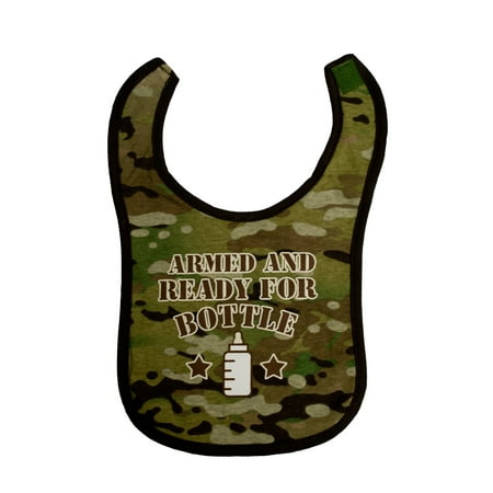 Multicam Baby Boys Armed and Ready Camo Cotton Bib