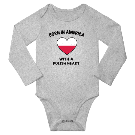 Born in America With a Polish Heart Baby Long Sleeve Romper (Gray 18 Months)
Born in America With a Polish Heart Baby Long Sleeve Romper (Gray 18 Months)