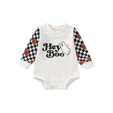 Baby Girls Boys Halloween Romper Long Sleeve Round Neck Letter Pumpkin Print Patchwork Playsuit
Baby Girls Boys Halloween Romper Long Sleeve Round Neck Letter Pumpkin Print Patchwork Playsuit