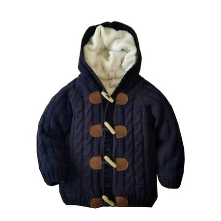 EHTMSAK Toddler Child Boy Button Up Coat Infant Baby Long Sleeve Fall Winter Hooded Jackets Thicken Fleece Outerwear Navy 18M-4Y 80
EHTMSAK Toddler Child Boy Button Up Coat Infant Baby Long Sleeve Fall Winter Hooded Jackets Thicken Fleece Outerwear Navy 18M-4Y 80