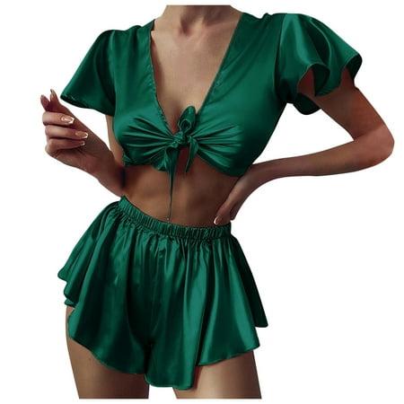 Christmas Pajamas for Family Family Christmas Pajamas Women Sexy-Lingerie Sleepwear Satin Silk Lace Up Nightwear Pajamas Set Nightgowns for Women Womens Pajama Pants Clearance Green 2XL
Christmas Pajamas for Family Family Christmas Pajamas Women Sexy-Lingerie Sleepwear Satin Silk Lace Up Nightwear Pajamas Set Nightgowns for Women Womens Pajama Pants Clearance Green 2XL