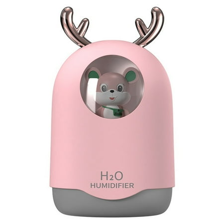 MGStore 1 Set 1500mAh Night Light Mini USB Air Humidifier Deep Moisturizing Creative Cartoon Antlers Desktop Essential Oil Diffuser for Bedroom
MGStore 1 Set 1500mAh Night Light Mini USB Air Humidifier Deep Moisturizing Creative Cartoon Antlers Desktop Essential Oil Diffuser for Bedroom