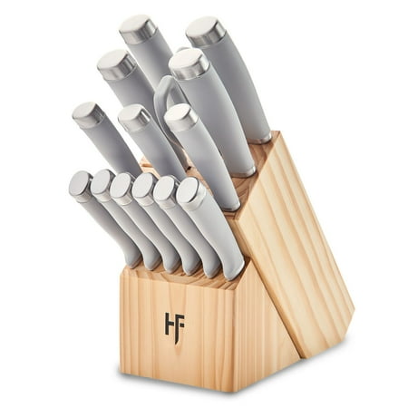 Epicure Cool Gray 15-pc. Knife Block Set