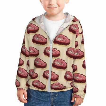 Sun Hoodie for Kids steak cartoon print Long Sleeve Swim Fishing Shirts Sun Protection Zip Up Jacket Clothing Athletic Hoodie
Sun Hoodie for Kids steak cartoon print Long Sleeve Swim Fishing Shirts Sun Protection Zip Up Jacket Clothing Athletic Hoodie
