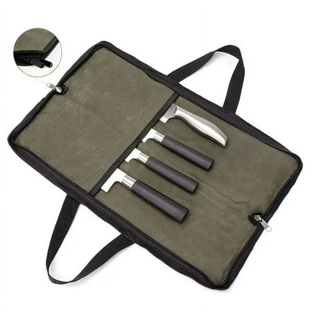 1pc Knife Roll Heavy Duty Knife Bag Waxed Canvas Knife Case With 4 Slots For Knives & Kitchen Tools Chef Knife Bag With Handle
1pc Knife Roll Heavy Duty Knife Bag Waxed Canvas Knife Case With 4 Slots For Knives & Kitchen Tools Chef Knife Bag With Handle