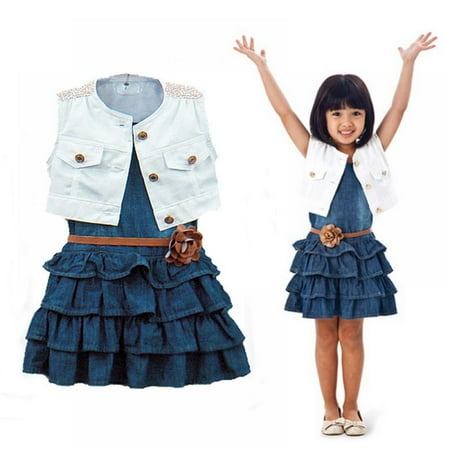 1-8T Toddler Baby Girl 3Pcs Dress Kids Sleeveless Casual Party Dresses And Denim Vest Set
1-8T Toddler Baby Girl 3Pcs Dress Kids Sleeveless Casual Party Dresses And Denim Vest Set