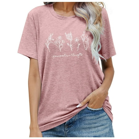 Summer Blousees for Women 2023 Women s Summer Casual Round Neck Short Sleeve Printed Mother s Day Women T-shirt Corset Tops for Women Pink L
Summer Blousees for Women 2023 Women s Summer Casual Round Neck Short Sleeve Printed Mother s Day Women T-shirt Corset Tops for Women Pink L