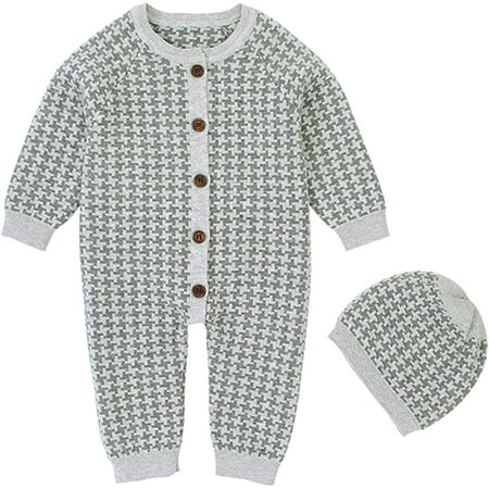 YOUI-GIFTS Baby Cotton Knit Romper Long Sleeve Warm Jumpsuit Bodysuit with Hat for 0-24M Boys Girls
YOUI-GIFTS Baby Cotton Knit Romper Long Sleeve Warm Jumpsuit Bodysuit with Hat for 0-24M Boys Girls