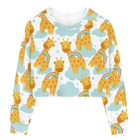 TOADDMOS Happy Giraffe Casual Kids Crop Tops for Girls Fashion Kids Hoodies Round Neck Girls Hooded Sweatshirts 13-14
TOADDMOS Happy Giraffe Casual Kids Crop Tops for Girls Fashion Kids Hoodies Round Neck Girls Hooded Sweatshirts 13-14