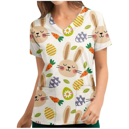 qucoqpe Thanksgiving Scrubs Womens Tops Easter Women s V-Neck Casual Short Sleeve Printed Pockets Ladies Tops Blouse Uniform Nurse Shirts Easter Scrubs
qucoqpe Thanksgiving Scrubs Womens Tops Easter Women s V-Neck Casual Short Sleeve Printed Pockets Ladies Tops Blouse Uniform Nurse Shirts Easter Scrubs