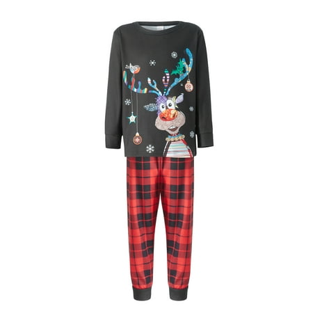 Eyicmarn Christmas Family Matching Pajamas Set Elk Print Long Sleeve Tops and Casual Loose Plaid Pants Sleepwear
Eyicmarn Christmas Family Matching Pajamas Set Elk Print Long Sleeve Tops and Casual Loose Plaid Pants Sleepwear