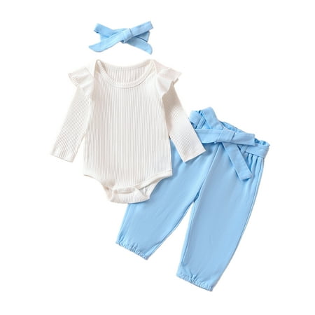 Bslissey Baby Boys Girls Jumpsuit Outfits Long Sleeve Romper + Solid Color Belted Pants + Headband 3Pcs Clothes Sets for Newborn Infant 3M 6M 9M 12M 18M
Bslissey Baby Boys Girls Jumpsuit Outfits Long Sleeve Romper + Solid Color Belted Pants + Headband 3Pcs Clothes Sets for Newborn Infant 3M 6M 9M 12M 18M