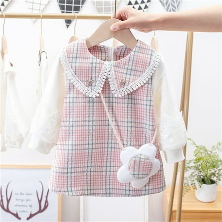 Toddler Girls Casual Dresses Autumn Winter Long Sleeve Plaid Prints Princess Bag Set Dress Holiday Wear
Toddler Girls Casual Dresses Autumn Winter Long Sleeve Plaid Prints Princess Bag Set Dress Holiday Wear