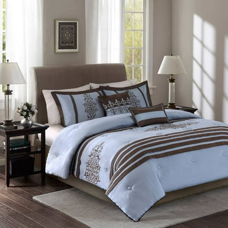 Better Homes and Gardens Blue and Brown Damask Stripes Comforter Set