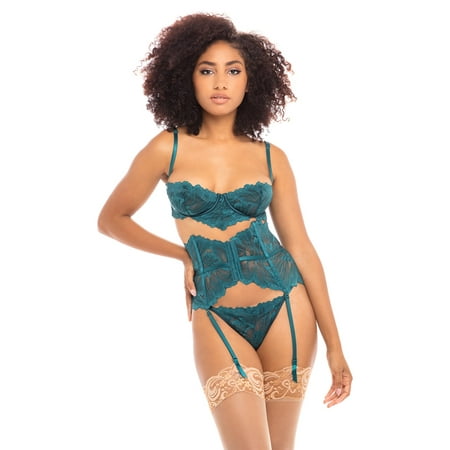 AMELIE FLORAL LACE THREE PIECE SET