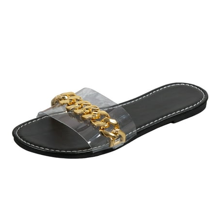 Women s Fashion Shoes Ladies Fashion Summer Transparent Metal Chain Open Toe Flat Bottom Slippers
Women s Fashion Shoes Ladies Fashion Summer Transparent Metal Chain Open Toe Flat Bottom Slippers
