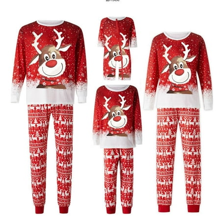 Amuver Matching Family Christmas Pajamas Long Sleeve Deer Snowflake Print Pullover + Pants Set
Amuver Matching Family Christmas Pajamas Long Sleeve Deer Snowflake Print Pullover + Pants Set