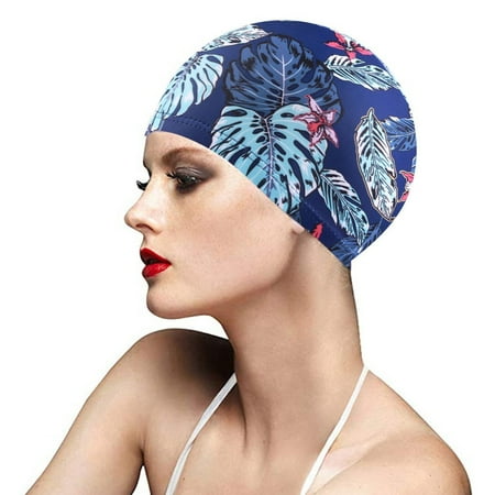 Leutsin Adult Moulded Swim Cap Silicone Swimming Pool Hat Plain ion Ear Swim Cap