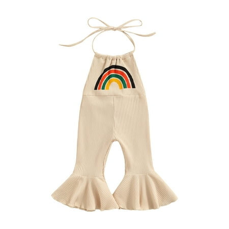 Afunbaby Kids Girls Summer Jumpsuit Rainbow Pattern Halter Neck Ruffle Flared Pants One Piece Birthdays Gift
Afunbaby Kids Girls Summer Jumpsuit Rainbow Pattern Halter Neck Ruffle Flared Pants One Piece Birthdays Gift