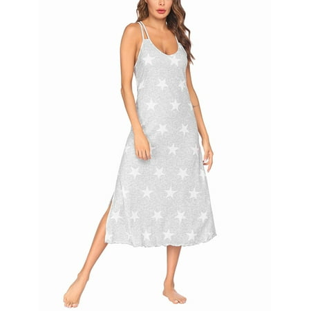 Frontwalk Ladies Sleepwear V Neck Nightgown Full Slip Sleep Dress Women Nightwear Chemise Sleeveless Pajamas Light Gray S
Frontwalk Ladies Sleepwear V Neck Nightgown Full Slip Sleep Dress Women Nightwear Chemise Sleeveless Pajamas Light Gray S