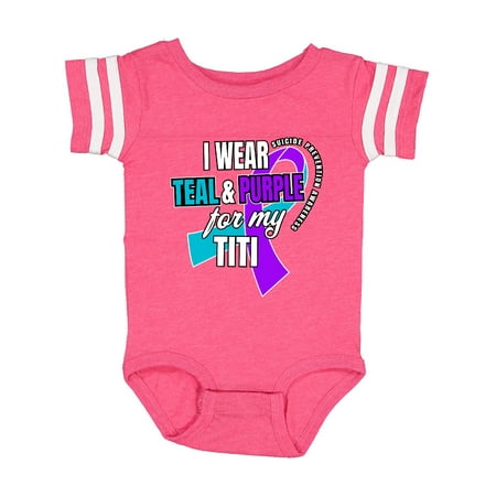 Inktastic Suicide Prevention I Wear Teal and Purple for My Titi Gift Baby Boy or Baby Girl Bodysuit
Inktastic Suicide Prevention I Wear Teal and Purple for My Titi Gift Baby Boy or Baby Girl Bodysuit
