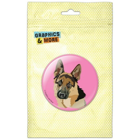 German Shepherd Dog on Pink Refrigerator Button Magnet