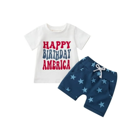 Peyakidsaa Baby Boy Independence Day Outfit Set Short Sleeve Tops and Shorts 2Pcs Set for 4th of July
Peyakidsaa Baby Boy Independence Day Outfit Set Short Sleeve Tops and Shorts 2Pcs Set for 4th of July
