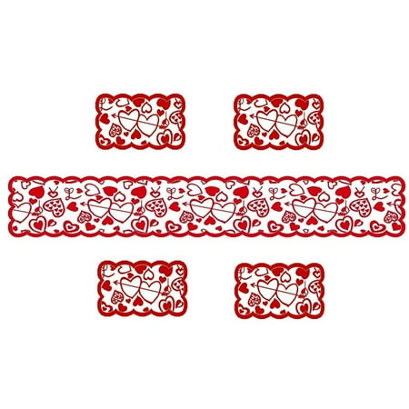Valentine s Day Love Table Flag Cupid Heart Red Table Flag